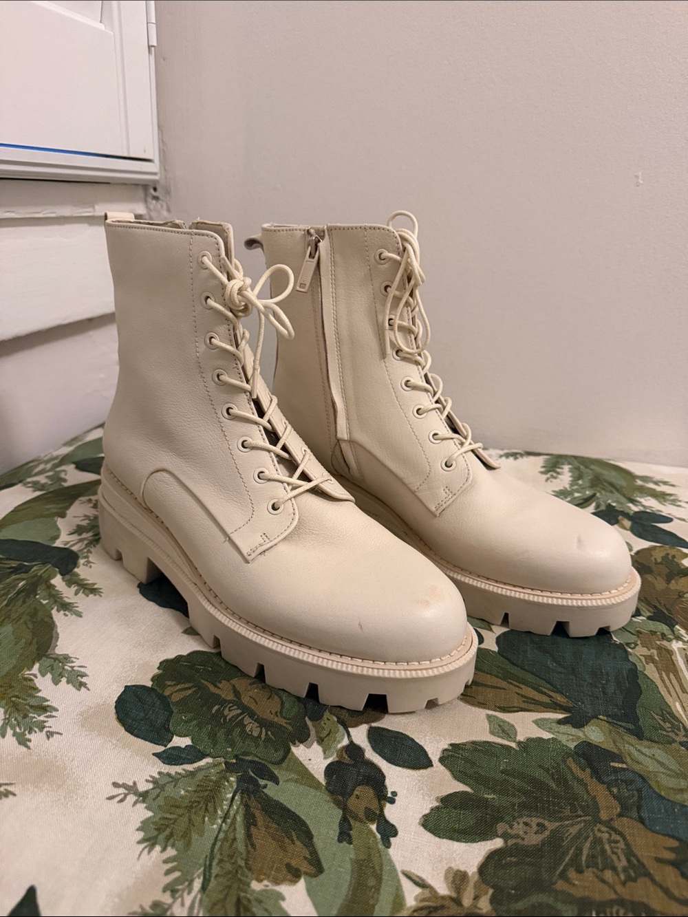 Sam Edelman leather lace up combat boots